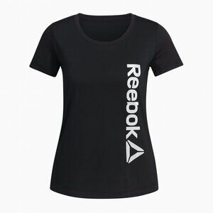 Reebok Black Logo Performance Short Sleeve Athletic T-Shirt Women’s Small S